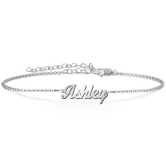 The Glamorous Name Anklet – Sterling Silver