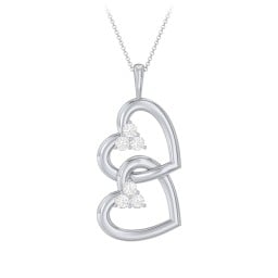 Unity Interlocking Hearts Birthstone Pendant