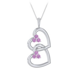 Unity Interlocking Hearts Birthstone Pendant