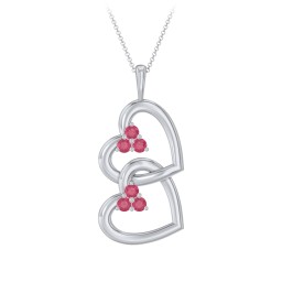 Unity Interlocking Hearts Birthstone Pendant