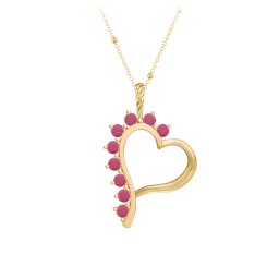 Shepherd Floating Gemstone Heart Pendant