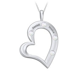 Mi Familia Tilted Heart Pendant