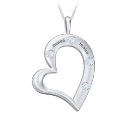 Mi Familia Tilted Heart Pendant