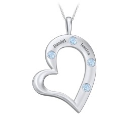 Mi Familia Tilted Heart Pendant