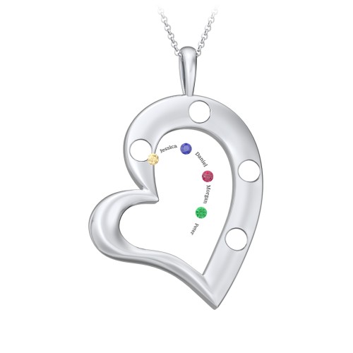 Mi Familia Tilted Heart Pendant