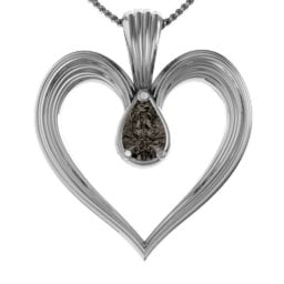 Fountain Heart Pendant with Pear Gemstone