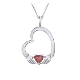 Tilted Heart Claddagh Pendant