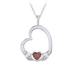 Tilted Heart Claddagh Pendant