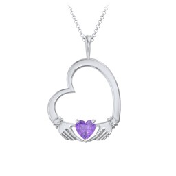Tilted Heart Claddagh Pendant