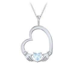 Tilted Heart Claddagh Pendant