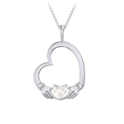 Tilted Heart Claddagh Pendant