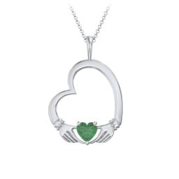 Tilted Heart Claddagh Pendant