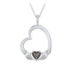 Tilted Heart Claddagh Pendant