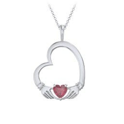 Tilted Heart Claddagh Pendant