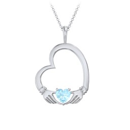 Tilted Heart Claddagh Pendant