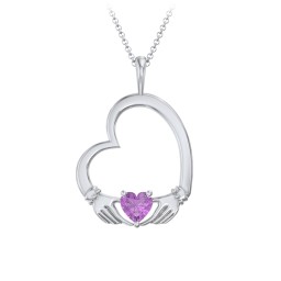 Tilted Heart Claddagh Pendant