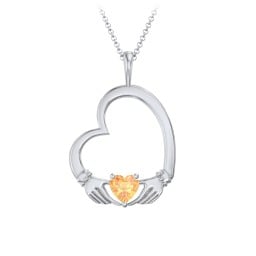 Tilted Heart Claddagh Pendant