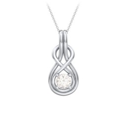 Infinity Love Knot Pendant in 925 Sterling Silver with Cubic Zirconia