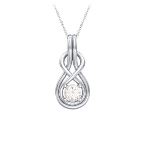 Infinity Love Knot Pendant – Sterling Silver with Cubic Zirconia