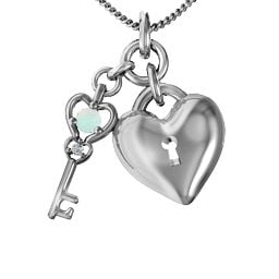 Treasured Heart with Key Pendant