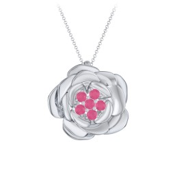 Family Rose Birthstone Pendant