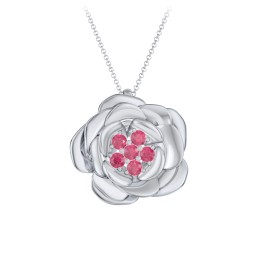 Family Rose Birthstone Pendant