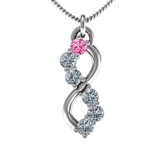 Six Stone Infinity Pendant