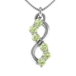 Six Stone Infinity Pendant in 925 Sterling Silver with Peridot