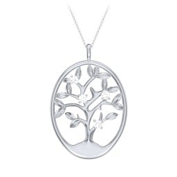 4-15 Stones Oval Family Tree Pendant
