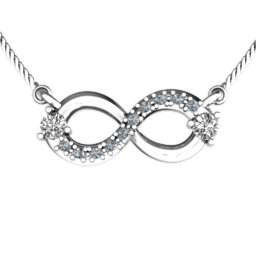 Double Stone Horizontal Infinity Pendant with Accents