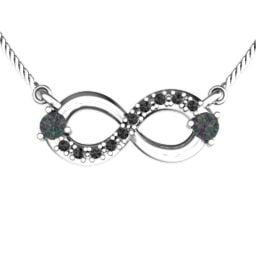 Double Stone Horizontal Infinity Pendant with Accents