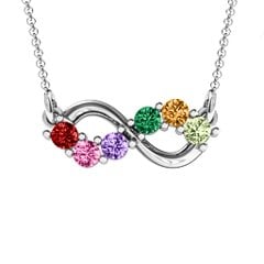 Horizontal Infinity Pendant with 6 Stones