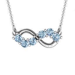 Horizontal Infinity Pendant with 6 Stones