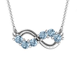 Horizontal Infinity Pendant with 6 Stones