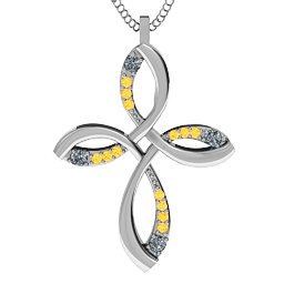 Stylish Curved Cross Pendant