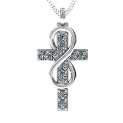 Infinity Cross Pendant – Sterling Silver with Cubic Zirconia