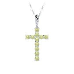 Classic Encrusted 3mm Round Cross Pendant