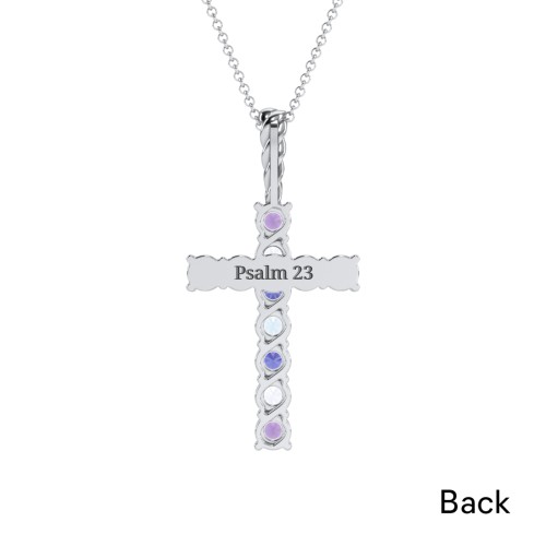 Classic Encrusted 3mm Round Cross Pendant