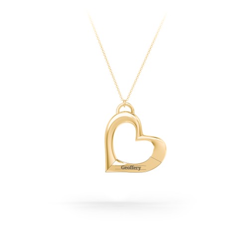 Tilted Heart Pendant – 10K Yellow Gold