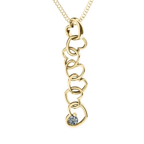 Falling in Love Pendant – 18K Gold Plated Silver with Cubic Zirconia