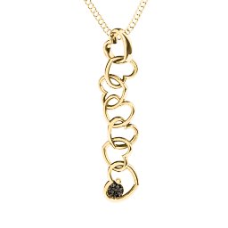 Falling in Love Pendant in 18K Gold Plated Silver with Smokey Quartz