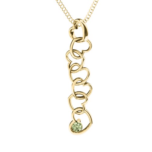 Falling in Love Pendant – 18K Gold Plated Silver with Peridot