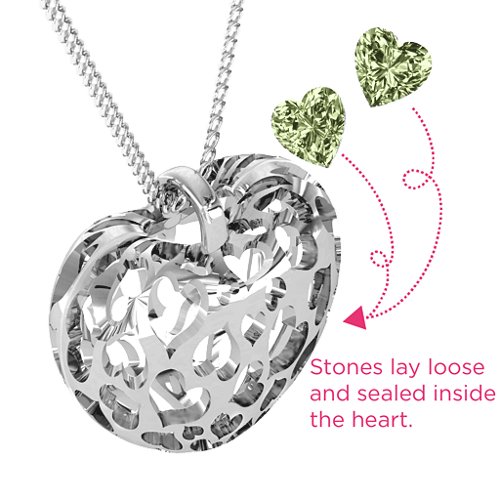 Caged Hearts Pendant With 2–6 Stones