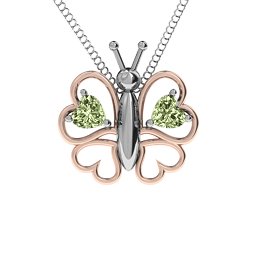Love Butterfly Pendant in 925 Sterling Silver with Peridot
