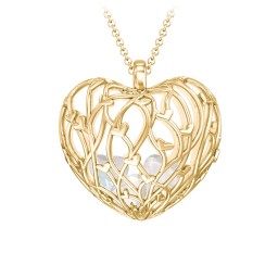 Organic Caged Hearts Pendant