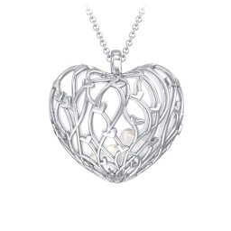 Organic Caged Hearts Pendant