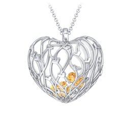 Organic Caged Hearts Pendant