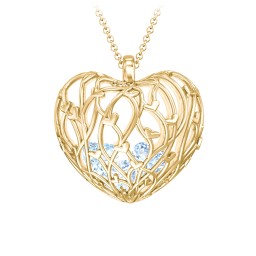 Organic Caged Hearts Pendant