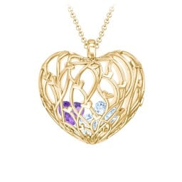 Organic Caged Hearts Pendant