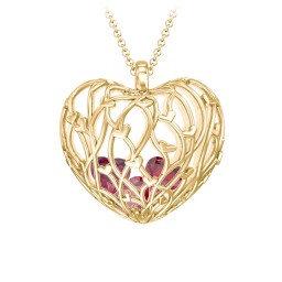 Organic Caged Hearts Pendant